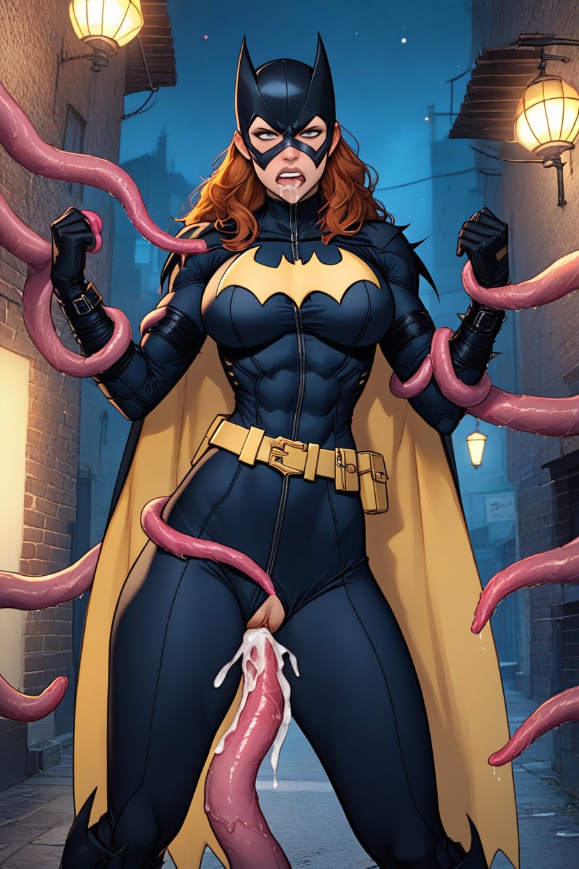 Dark Night, Bound By Tentacles, Fully Clothed Hentai AI Porn