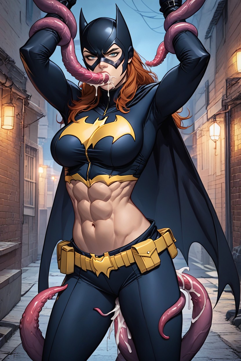 Cape, Gabbed By Tentacles, Accurate Costume Hentai AI Porn