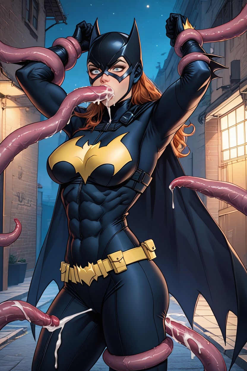 Tentacle Oral, Bound By Tentacles, Rounded Breast Hentai AI Porn