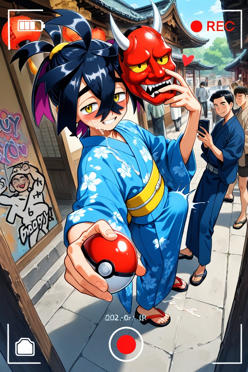 Normal Anime Color, Slightly From Side Angle, Temple 게이 AI 포르노