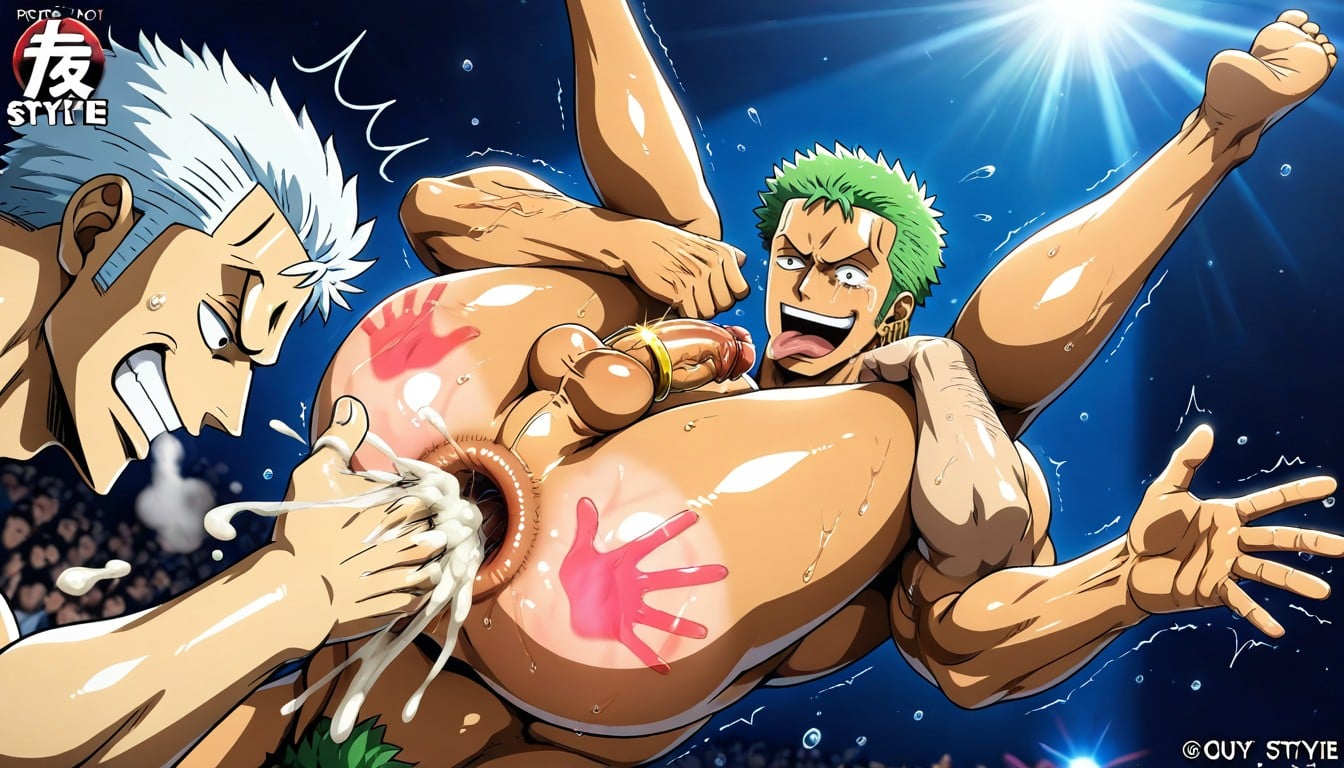 Sweaty, Choqué, Zoro Lauging With Tongue Out Porno IA Gay