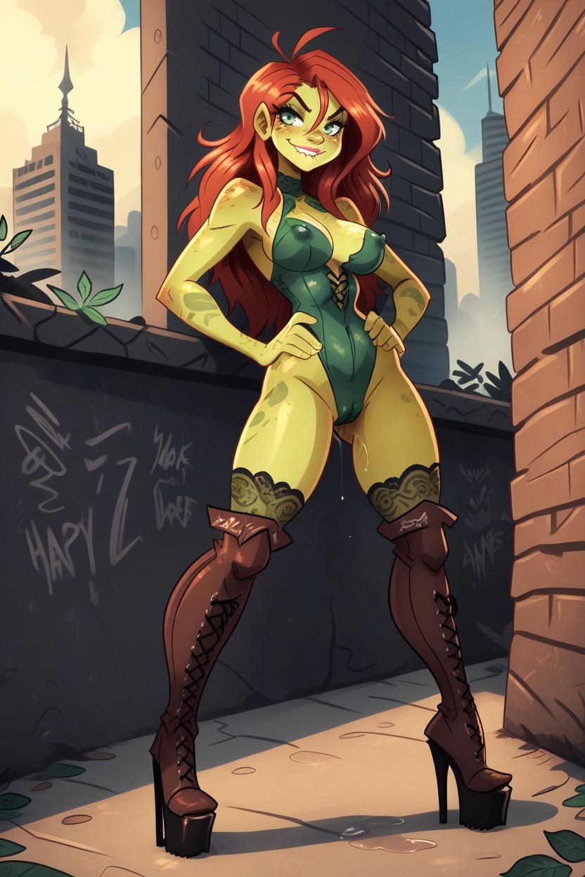 Night, Dark, Apocalyptic City Background Hentai AI Porn