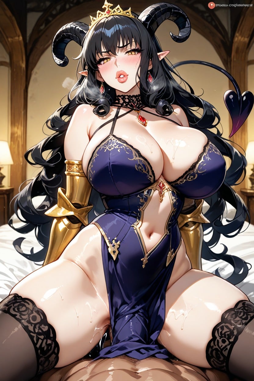 She As Gentle Nurturing Empress, Ass Bigger Than Torso, Her Face Is Very Close To The Front AI Porn
