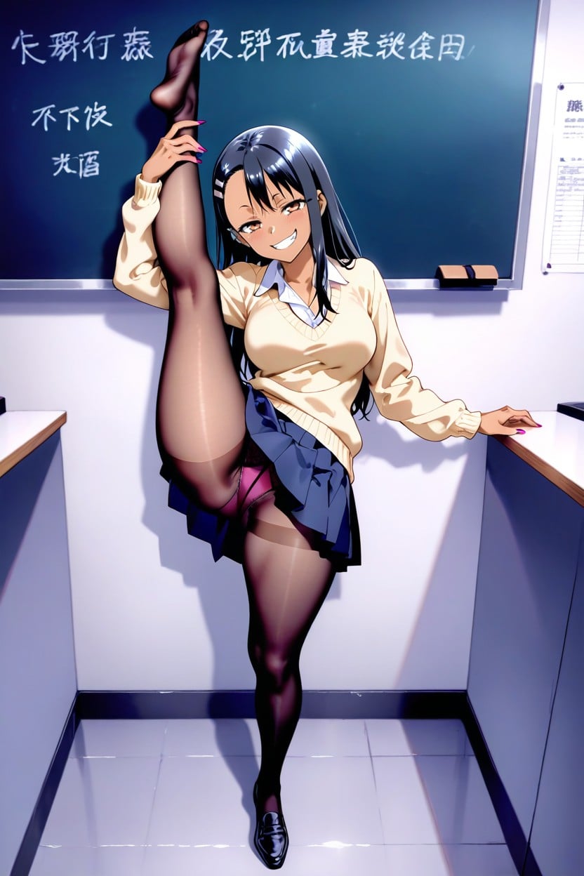 Standing, Office Shirt, Yellow Sweater AI Porn