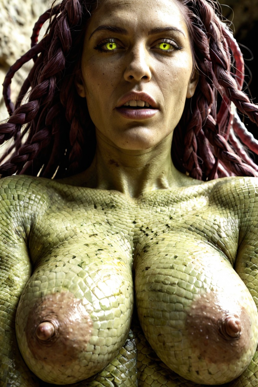 Pattern Skin, Small Breasts, Bottom Up AI Porn