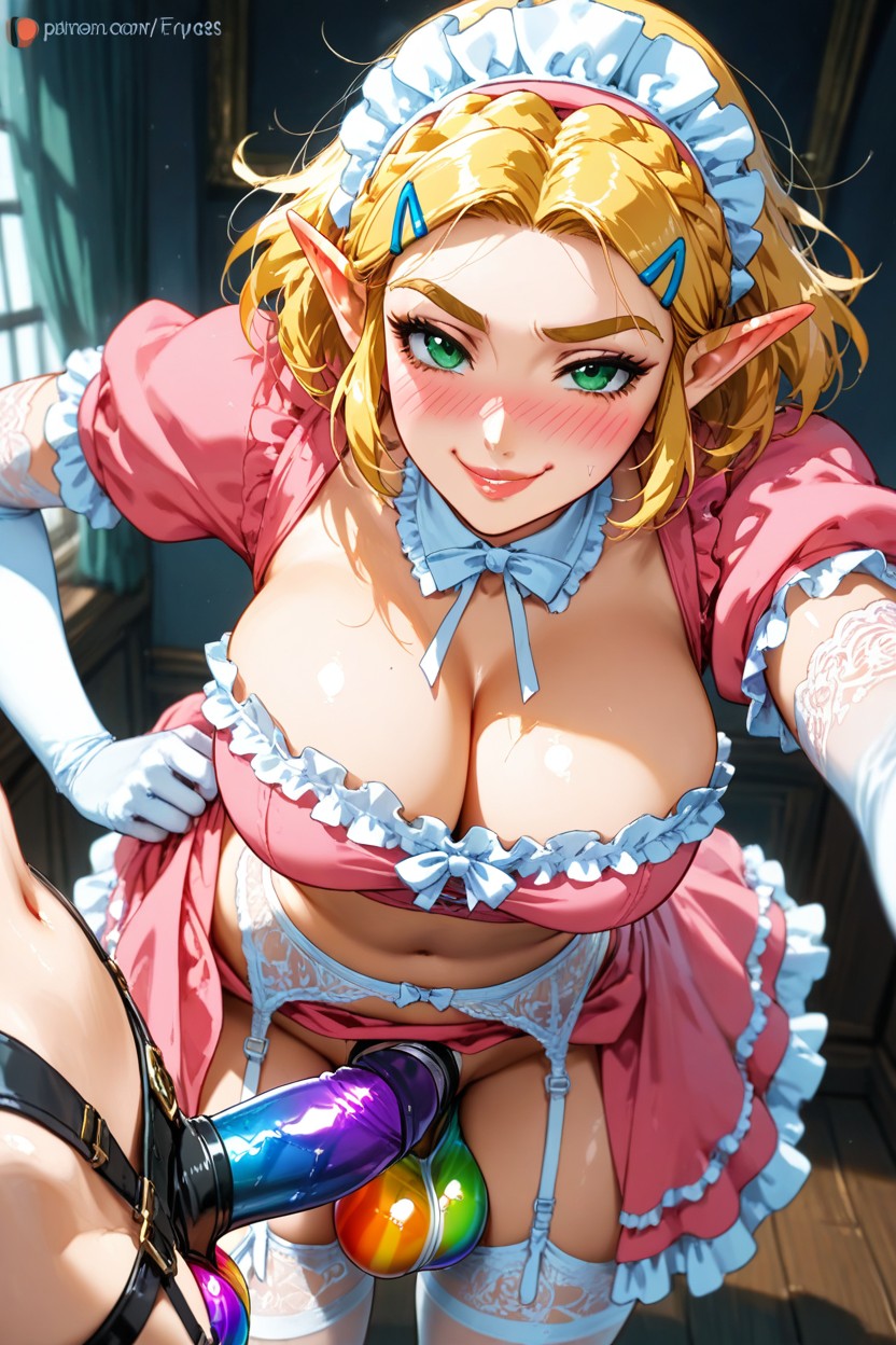 Glossy Hair, View From Below, Goth Hentai AI Porn