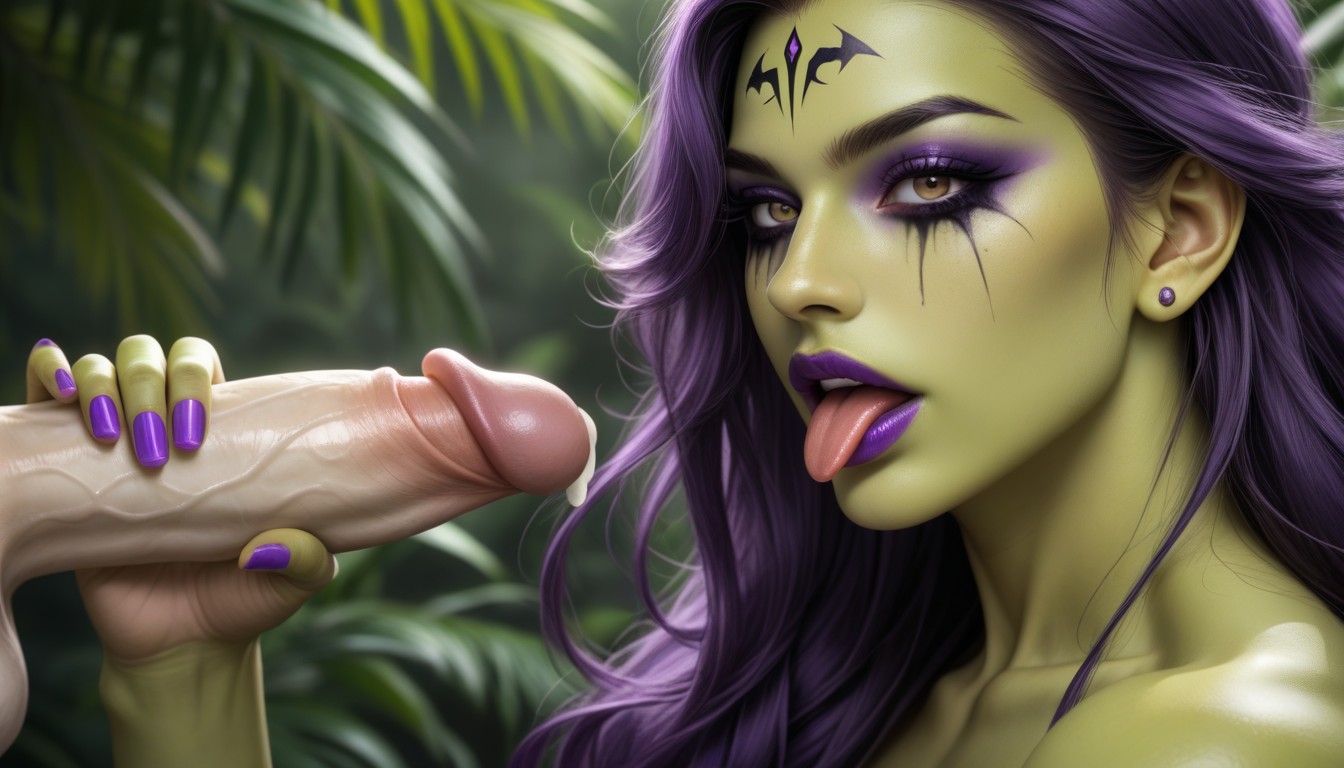Purple Long Fingernails, Cosplay, Eye Liner Hentai AI Porn