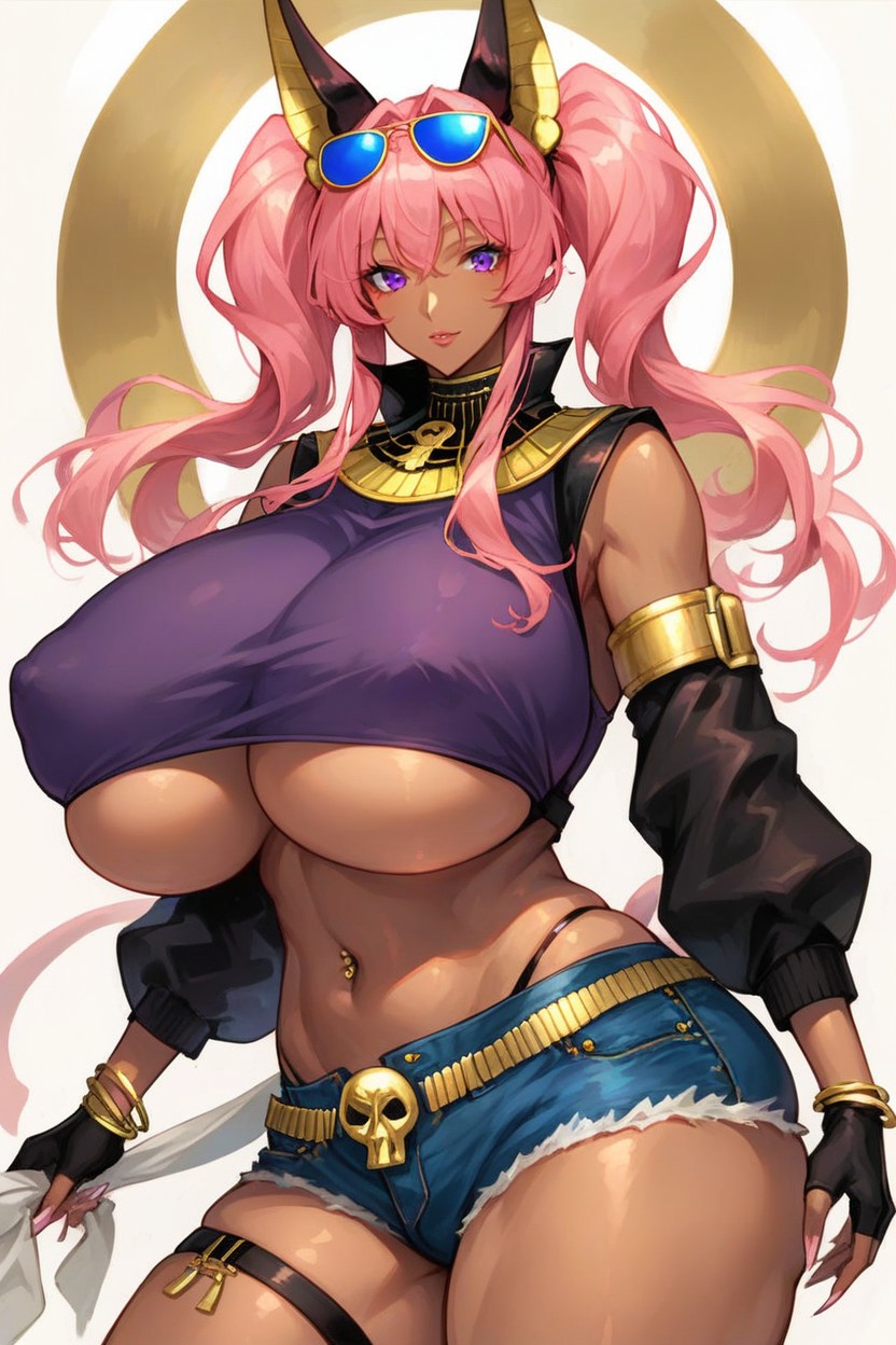 Huge Breasts, Simple Background, Bracelet Hentai AI Porn