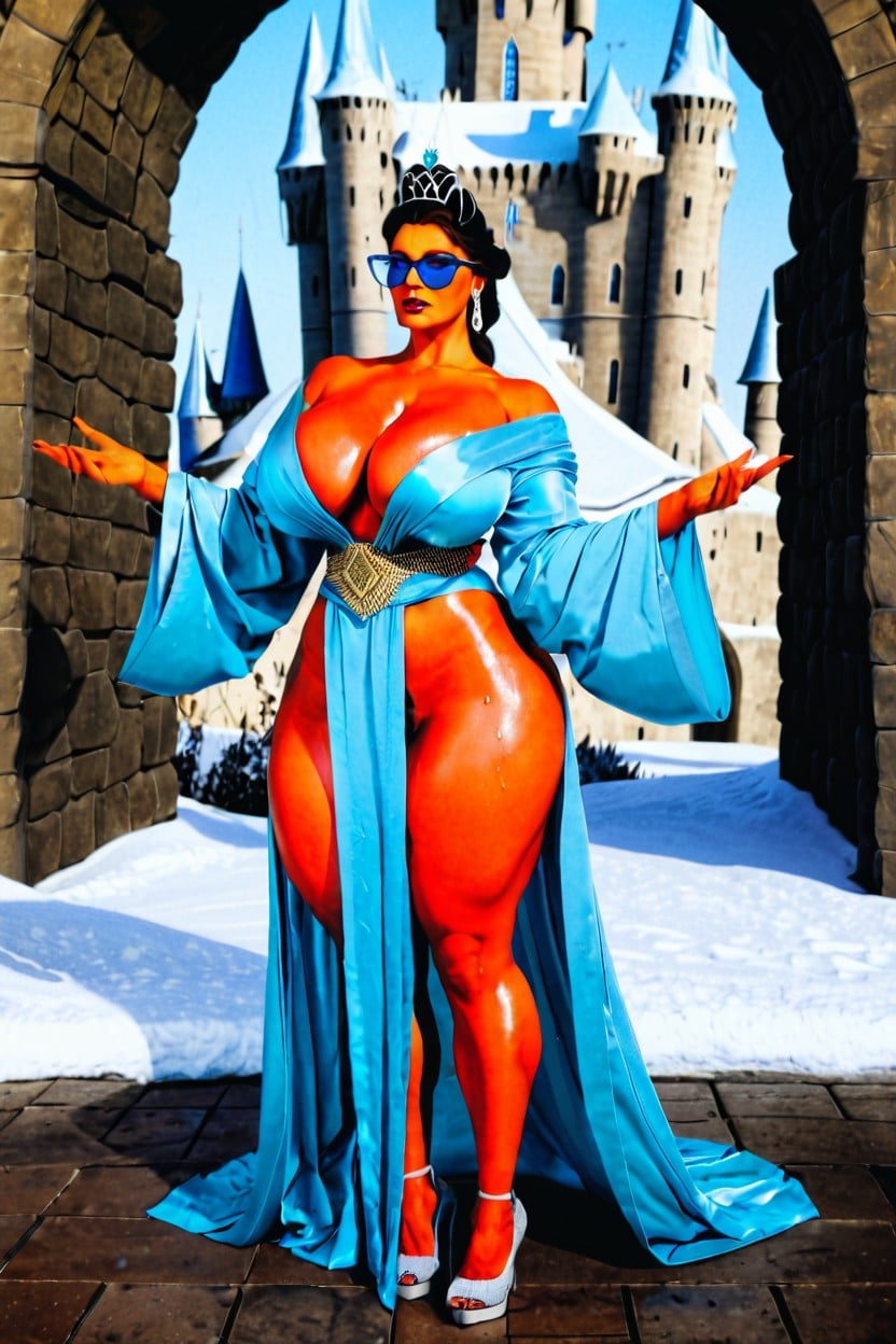 Huge Hips, Naked, Taller Woman AI Porn
