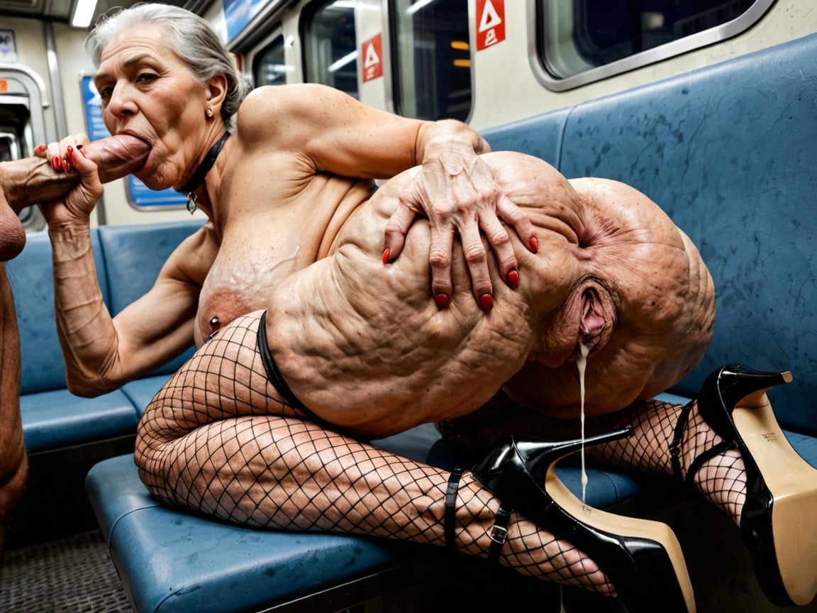 Huge Erect Penis, Wrinkled Breasts With Cellulite, Naked AI Porn