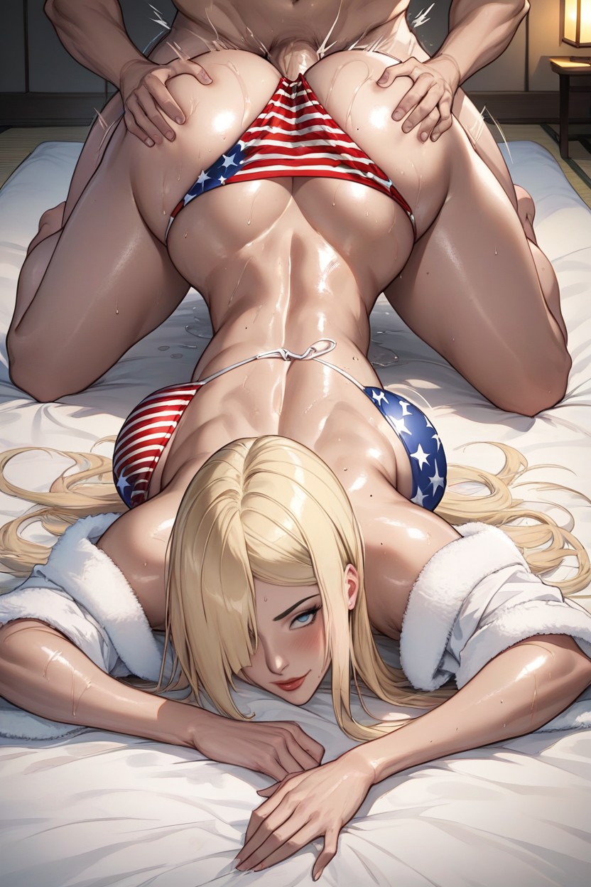 Blonde Hair, Rounded Breast, Curvy Female AI Porn