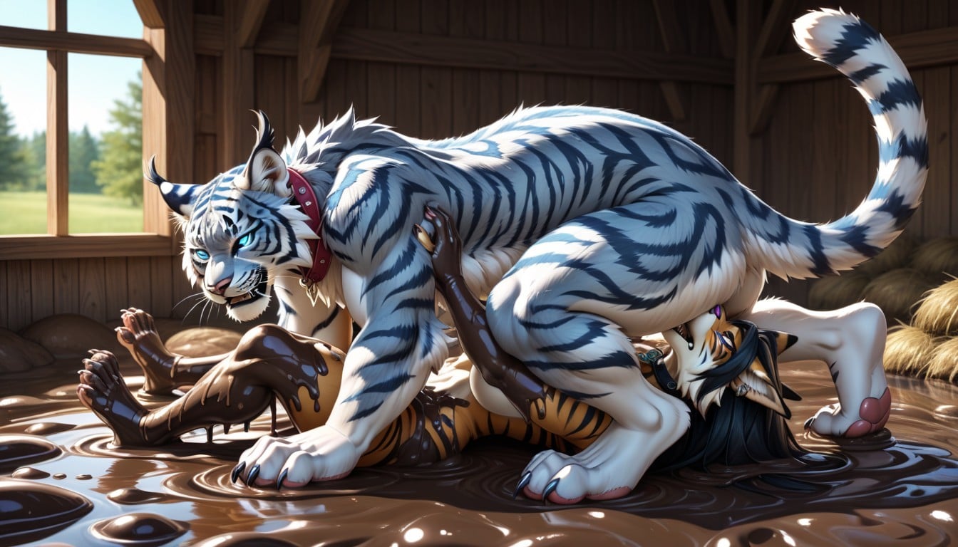 Spitroast, Onallfours, Tiger Furry AI Porn