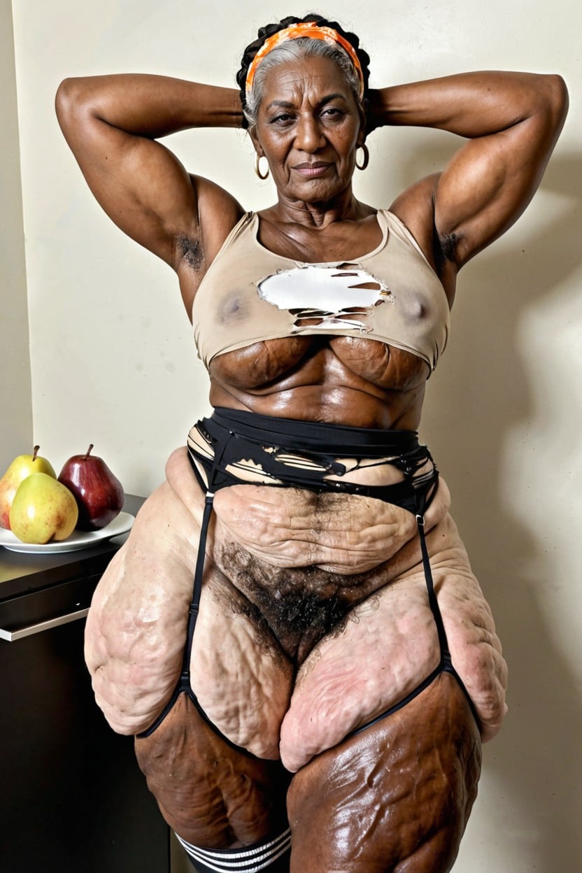 Armpit Hair, Hourglass Waist, Big Legs AI Porn