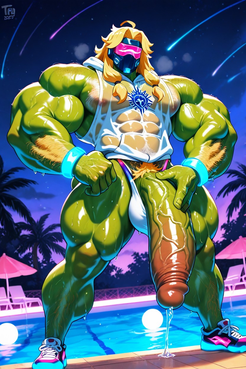 Body Fat, Tanned Skin, Huge Muscular Body ゲイAIポルノ