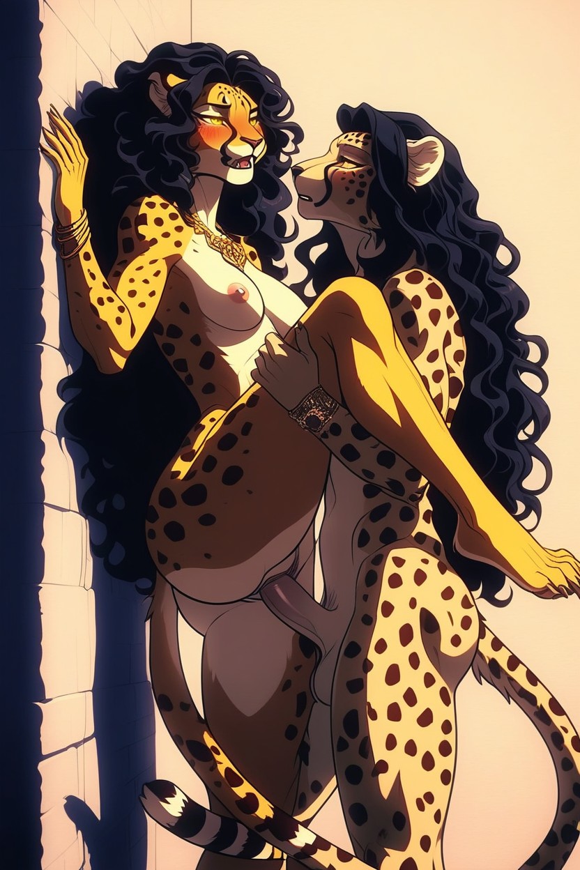 Sharp Details, Leg Up Sex, Side View Furry AI Porn