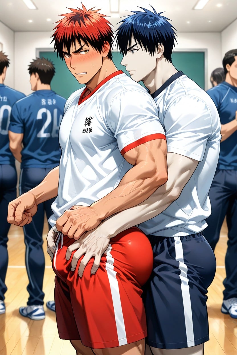 Rear Side View, Men's Sports Locker Room, Wearing A White Brief AI同性戀黃片