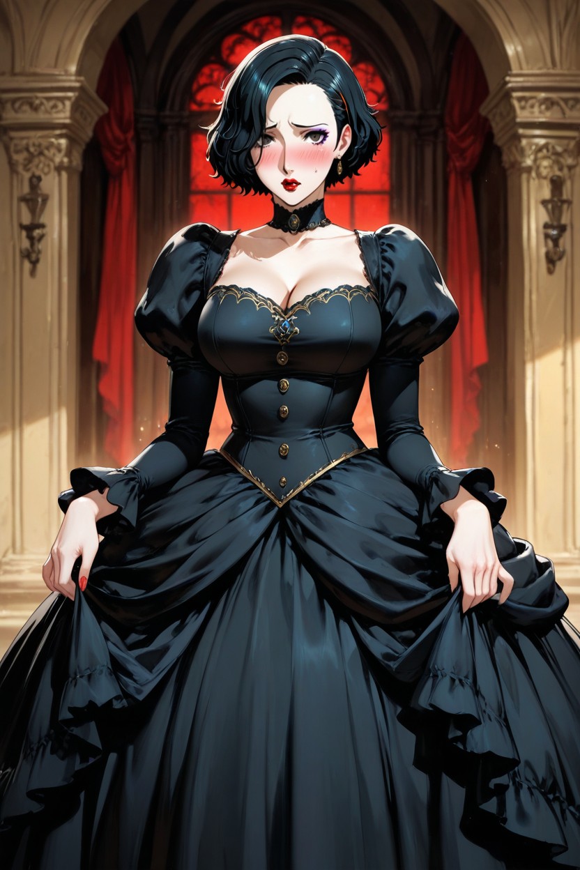 Black Hair, Crossdressing Male, Palace AI Porn