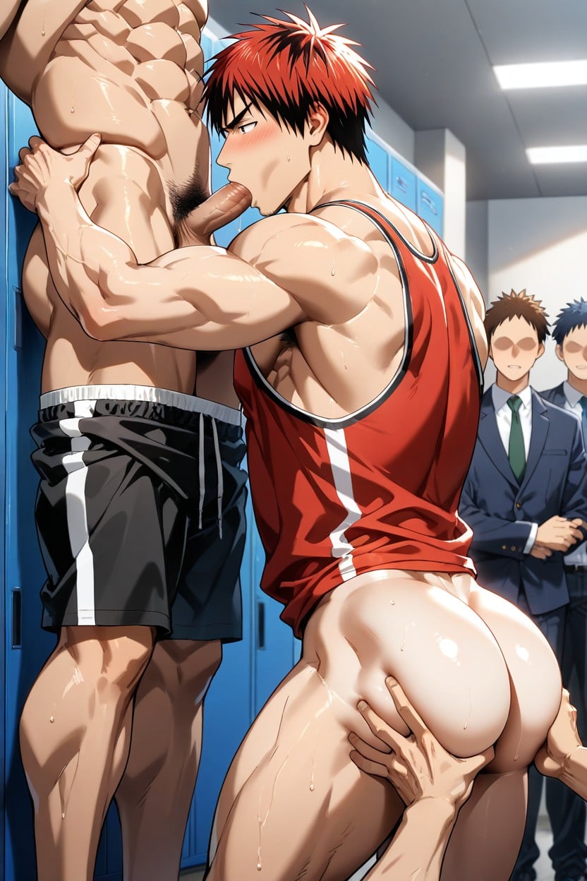 Big Round Butt, Blushing Face, Grabbing A Man's Ass ゲイAIポルノ