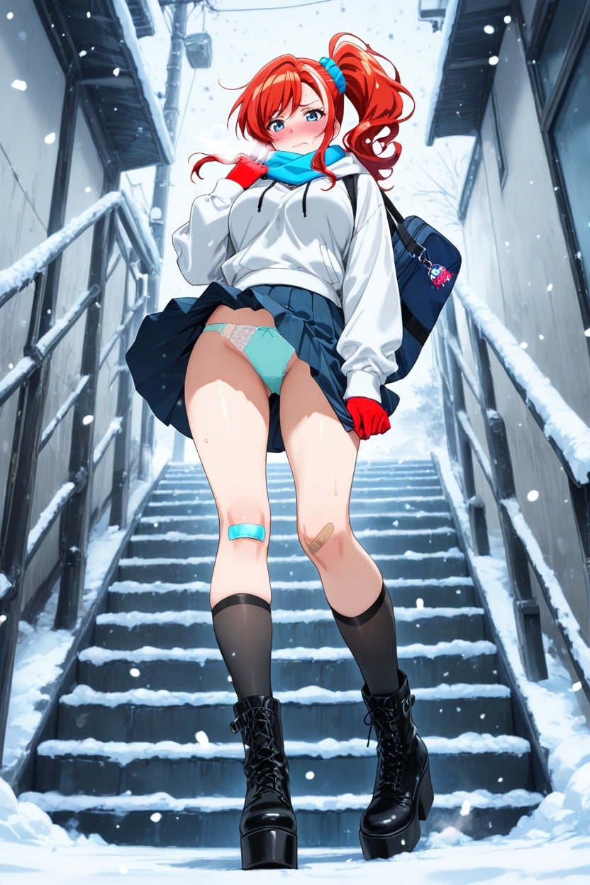 From Front, Looking Down Viewer, Pretty Woman Hentai AI Porn