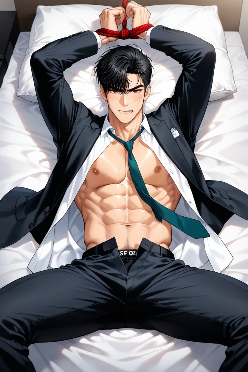 Maigre, Tie, Long Bangs Falling Over The Forehead Porno IA Gay
