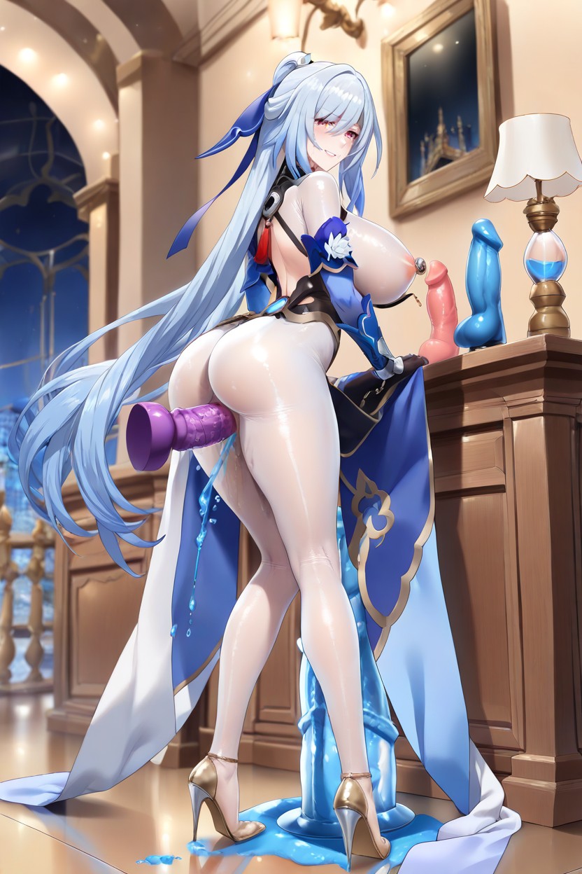 Hourglass, Nipple Bulge, Woman Back To Wall Hentai AI Porn