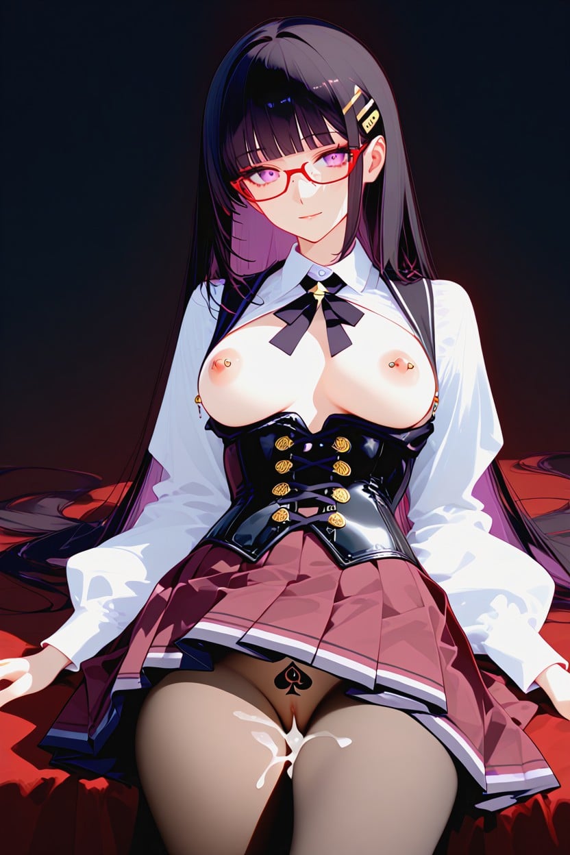 Bangs Blunt Bangs, 18+, White Buttons On Vest-corset Hentai AI Porn