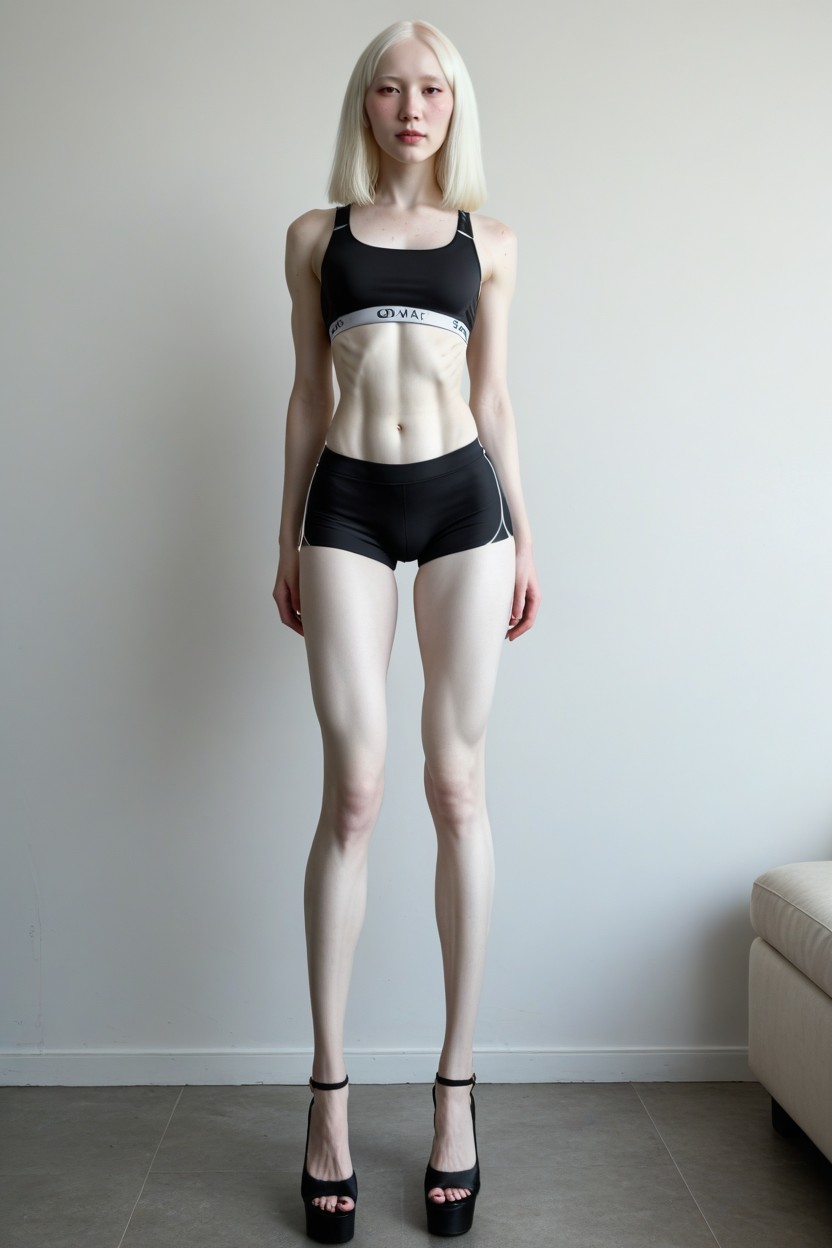 18+, Pale Skin, Bright Setting Porno IA transsexuelle