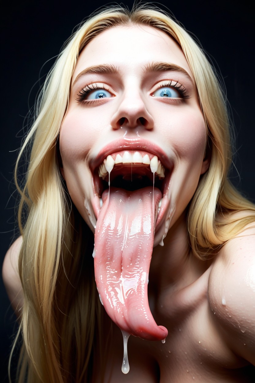 Hyper Excessive Spit And Drool, Ultra Realistic Tongue, Extreme Drooling Porno IA