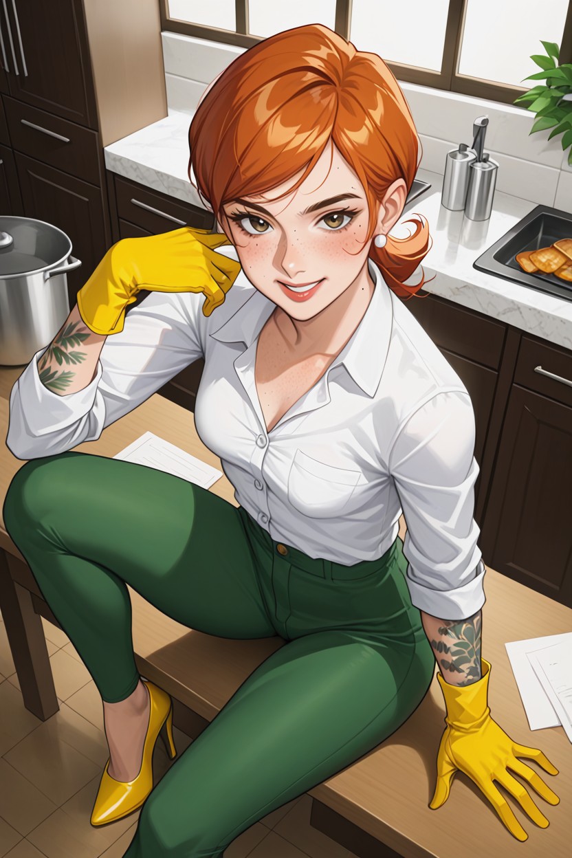 25+, Redhead, Freckled AI Porn