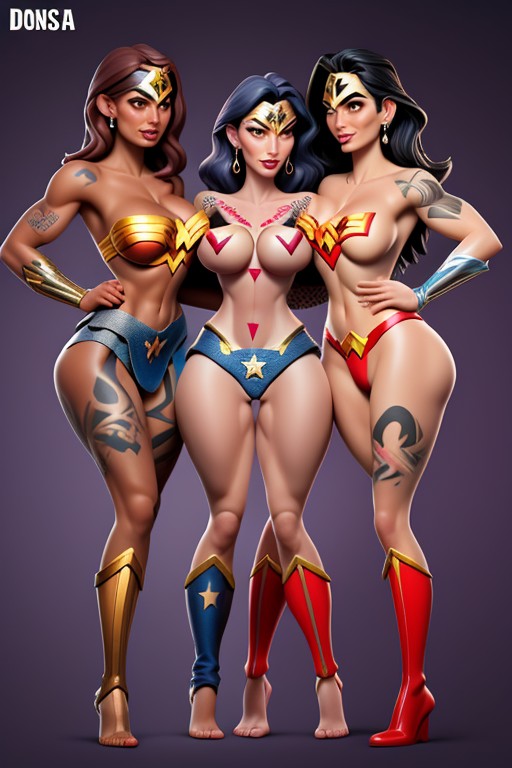 Tattoos On Both Entire Arms, Tattoos On The Groin From The Vagina To Above The Pubis, Wrist Piercings Hentai AI Porn
