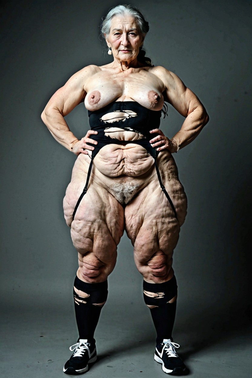 Torn Clothing, Stocky Body, Cuerpo Completo Porno IA