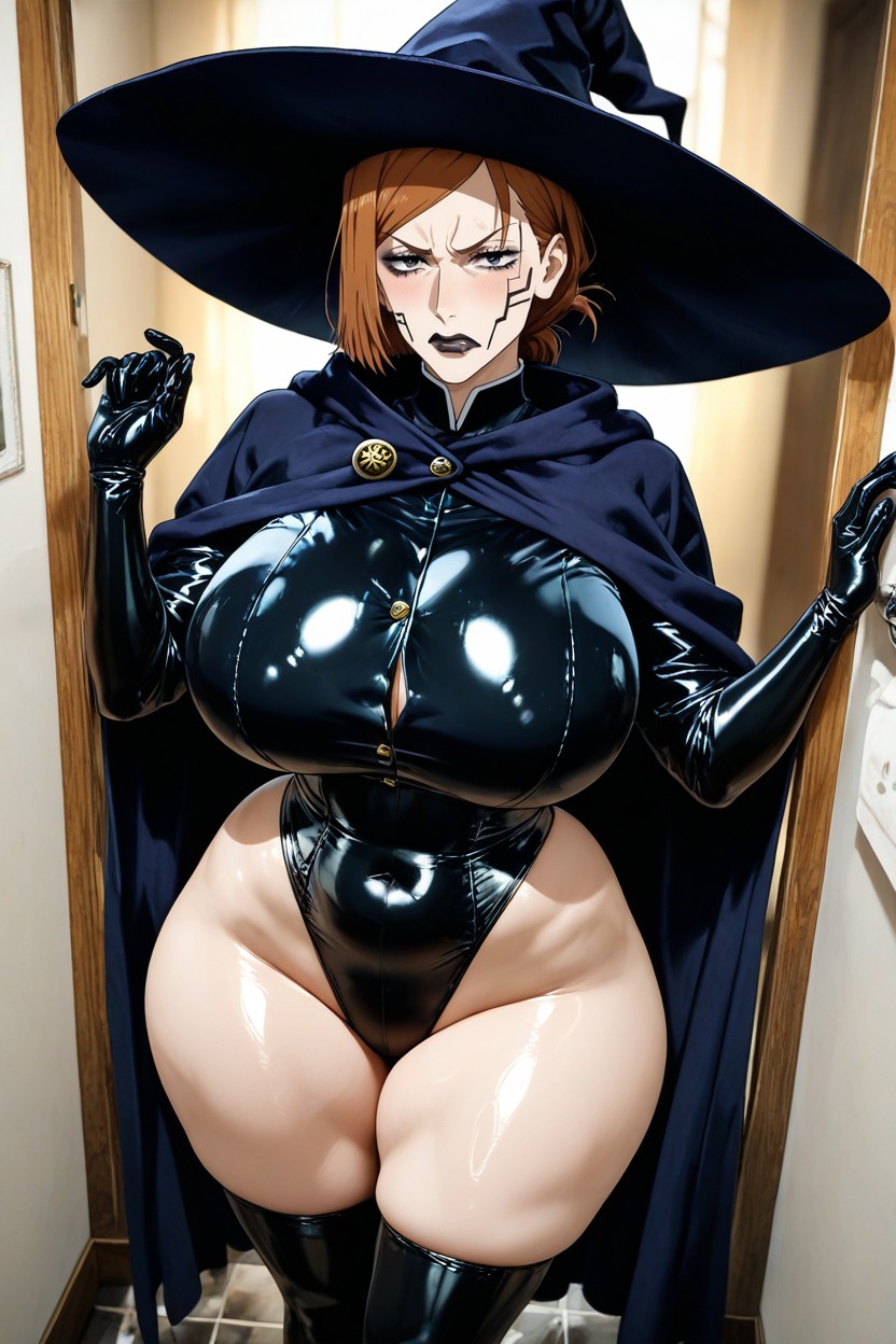 Angry, Hourglass Figure, Shiny Skin Hentai AI Porn