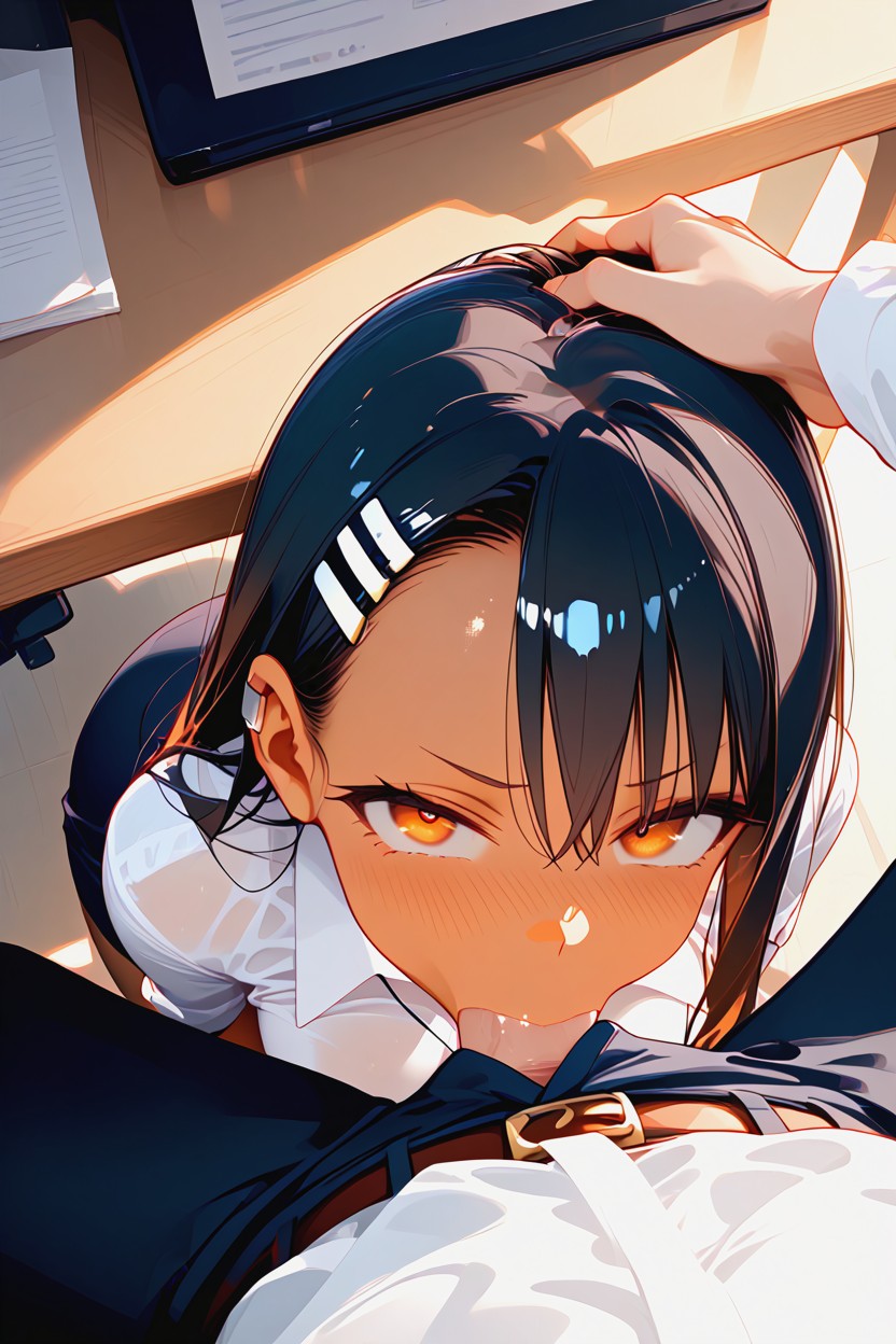 Black Skirt, Deepthroat, Asymmetrical Face Hentai AI Porn