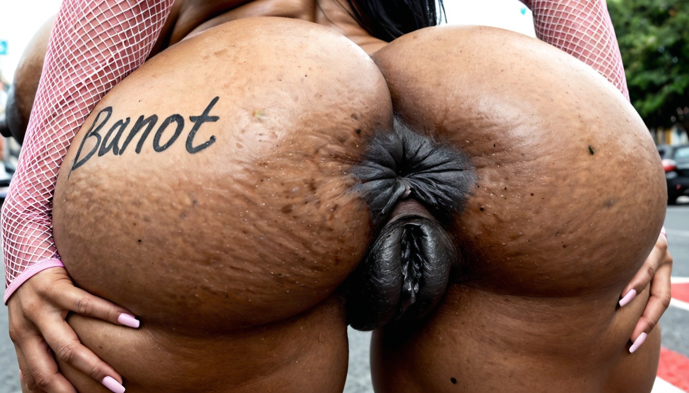 Perfect Strong Abs, Gigantic Black Nipples, Gigantic Bimbo Lips Porno IA