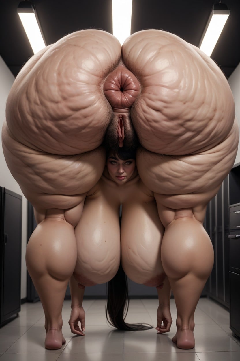 Fat Folds, Areolas The Size Of Her Breasts, Dark Areolas BBW AI Porn