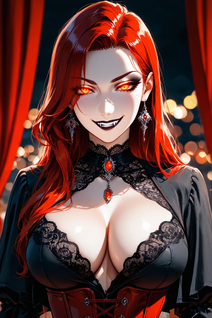 Gothic Realism, Elegant Detailed Face, Large Breast Hentai AI Porn