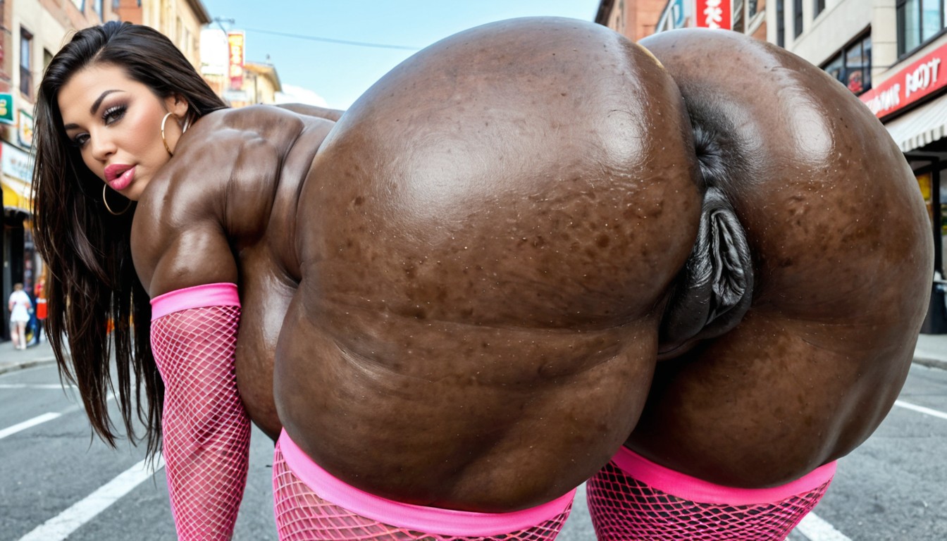 Gigantic Enormous Round Bimbo Boobs, Rare View, Gigantic Bumpy Black Areolas Porno IA