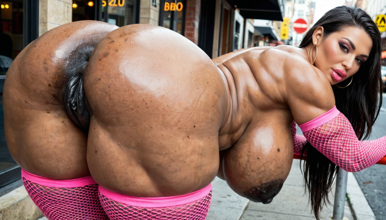 Side View, Gigantic Black Nipples, Extra Wide Hips Porno IA