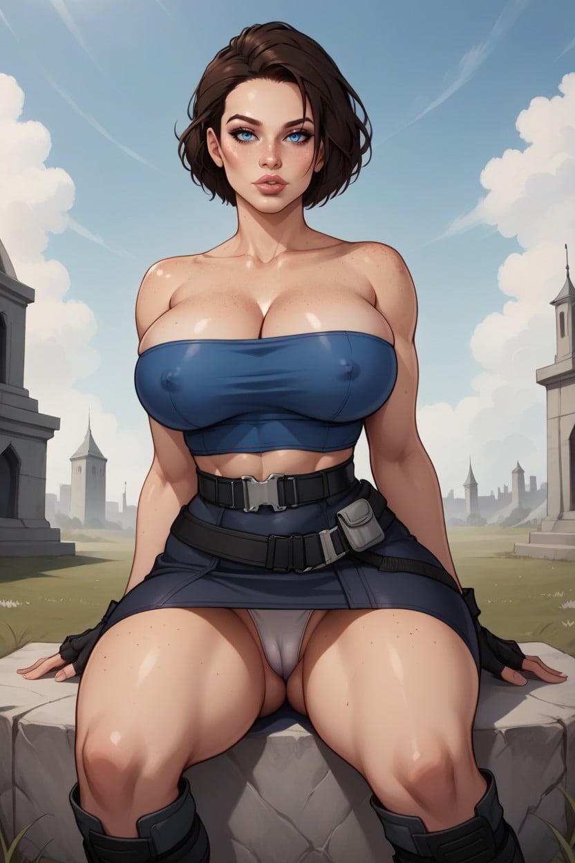 Brown Tactical Boots, Long Legs, Blue Eyes Porno IA