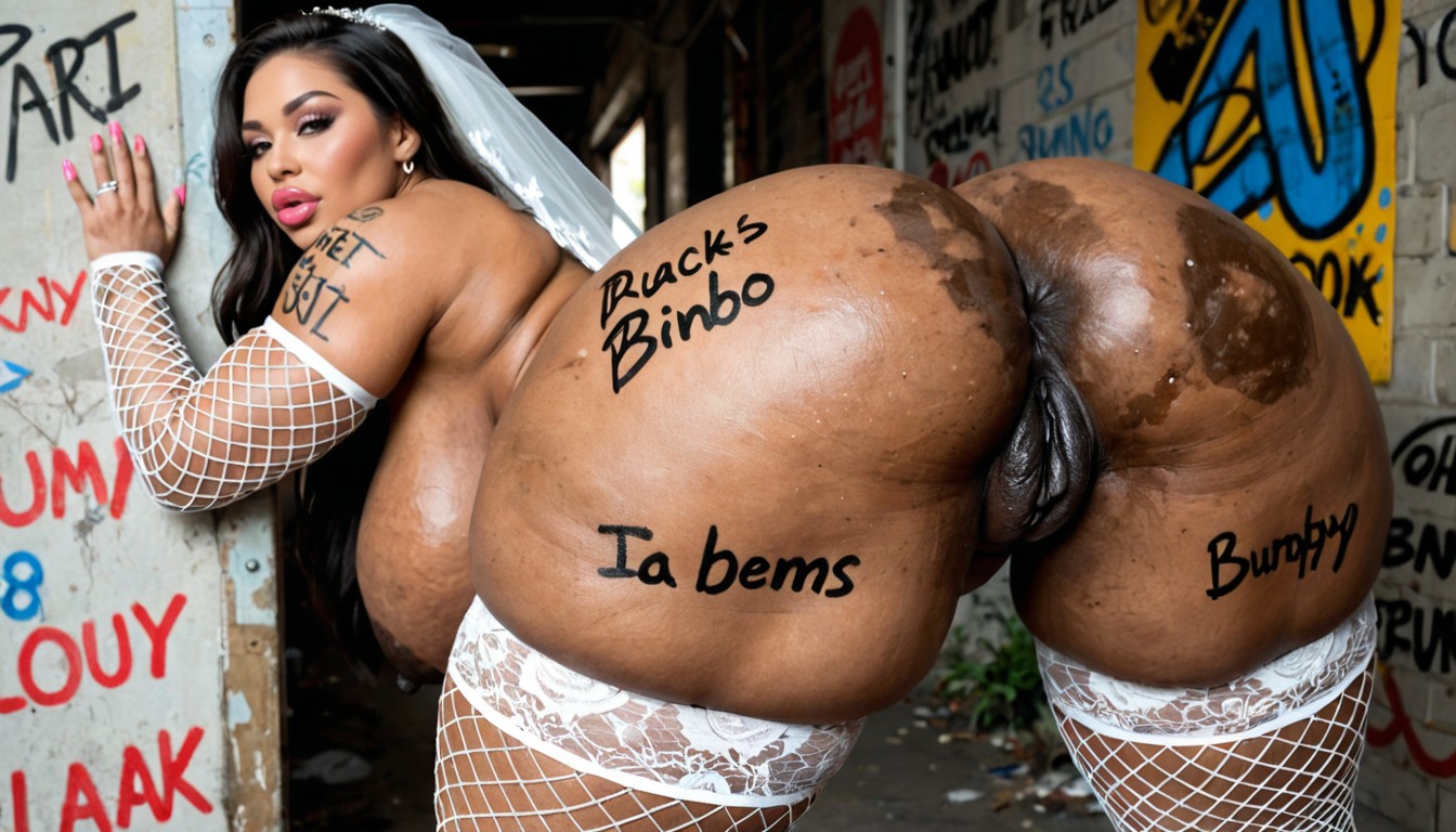 Extra Wide Hips, 검은색, Body Writing AI 포르노