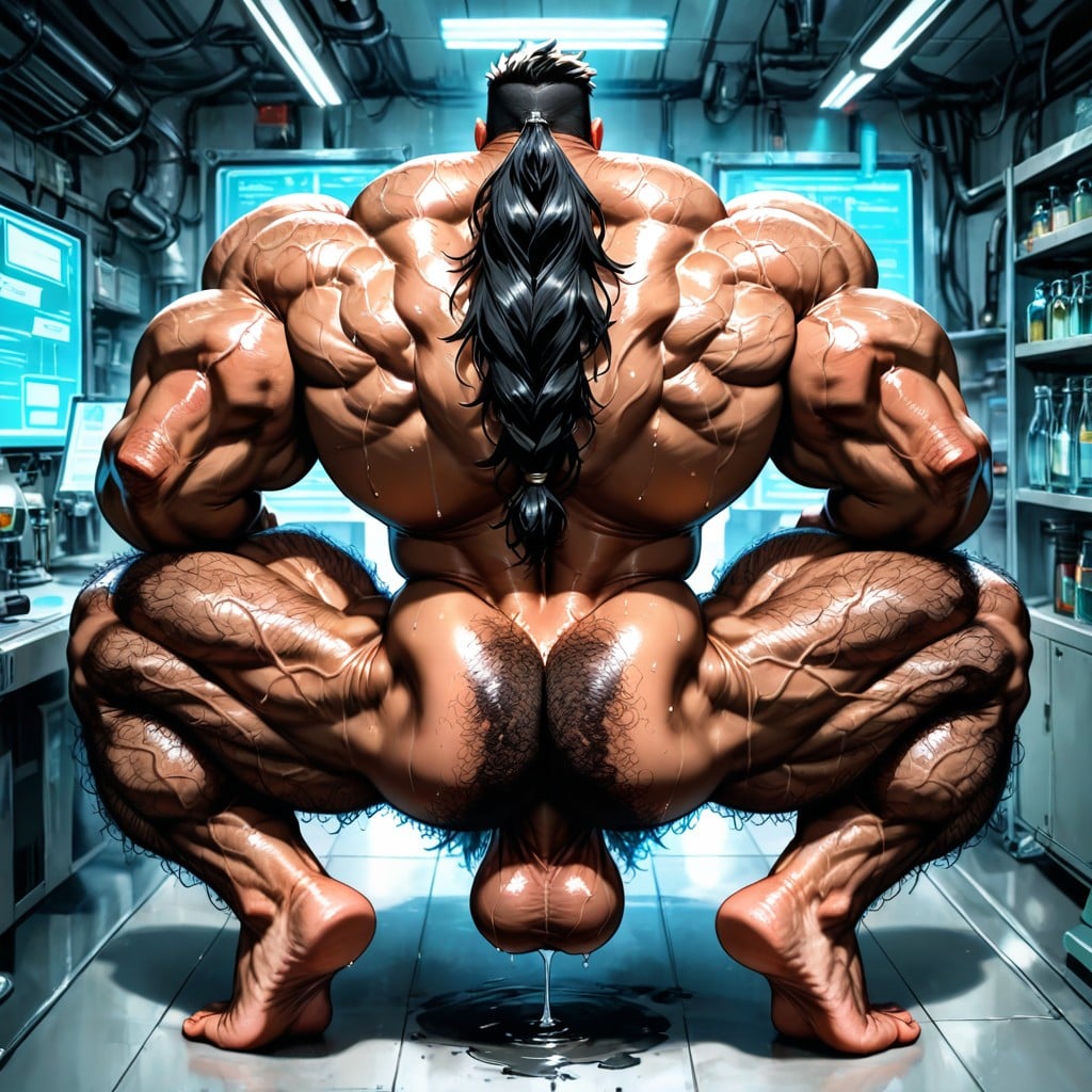 Sweat Dripping From Face, Bodybuilder, Hyper Muscles AI Gay Porn