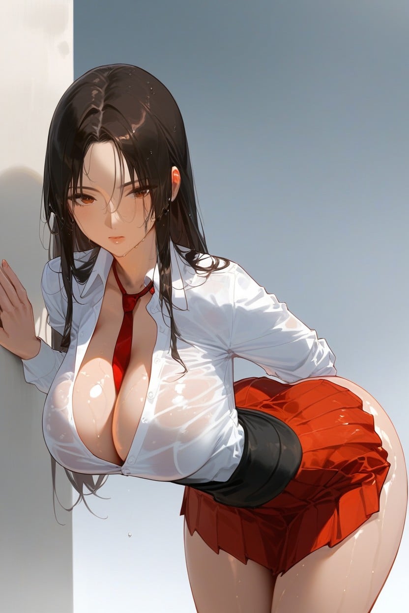 Skinny, Bending Over, Rounded Ass Hentai AI Porn