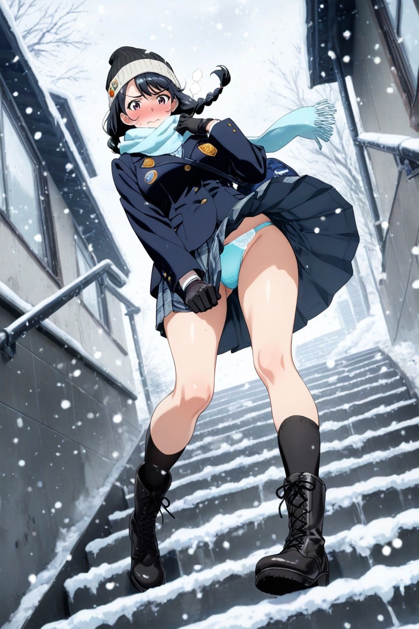 Blush, Hair Accessory, It's Snowing Hentai AI Porn