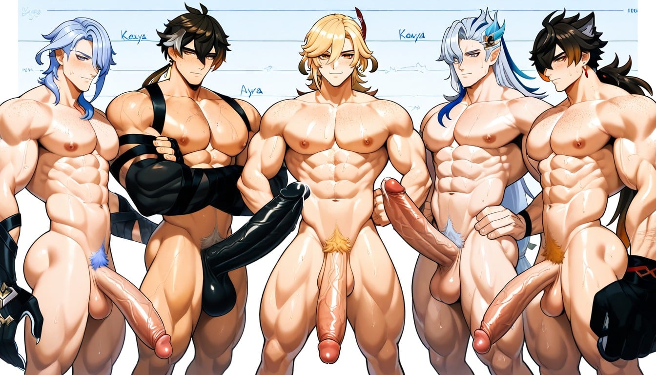 Male Only, Thoma From Genshin Impact, Muscular Glutes Porno IA Gay