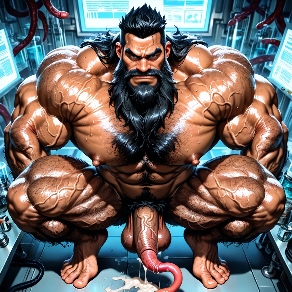 On Tiptoes, Square Jaw, Veiny Muscles AI Gay Porn