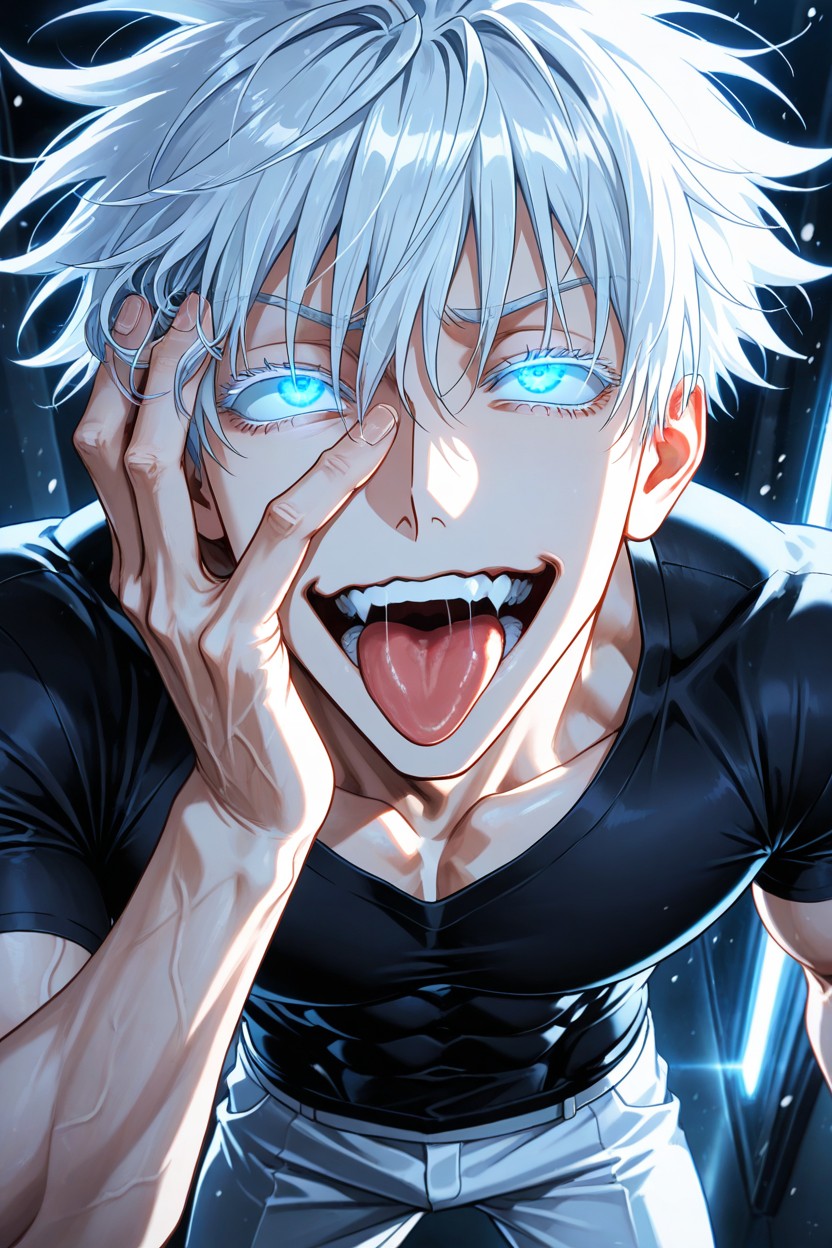 Slightly Pointed Chin, Glass-like Eyes, Long Eyelashes AI Gay Porn