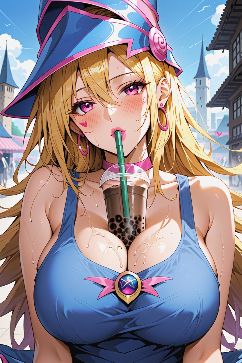 Wet Clothes, Pale White Skin, Deep Cleavage Hentai AI Porn