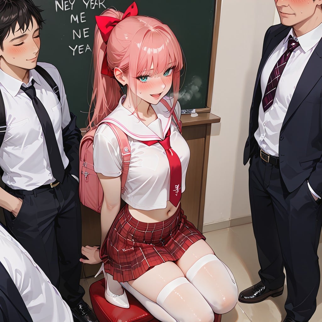 Small Breasts, Exposed Navel, Heavy Breathing Hentai AI Porn