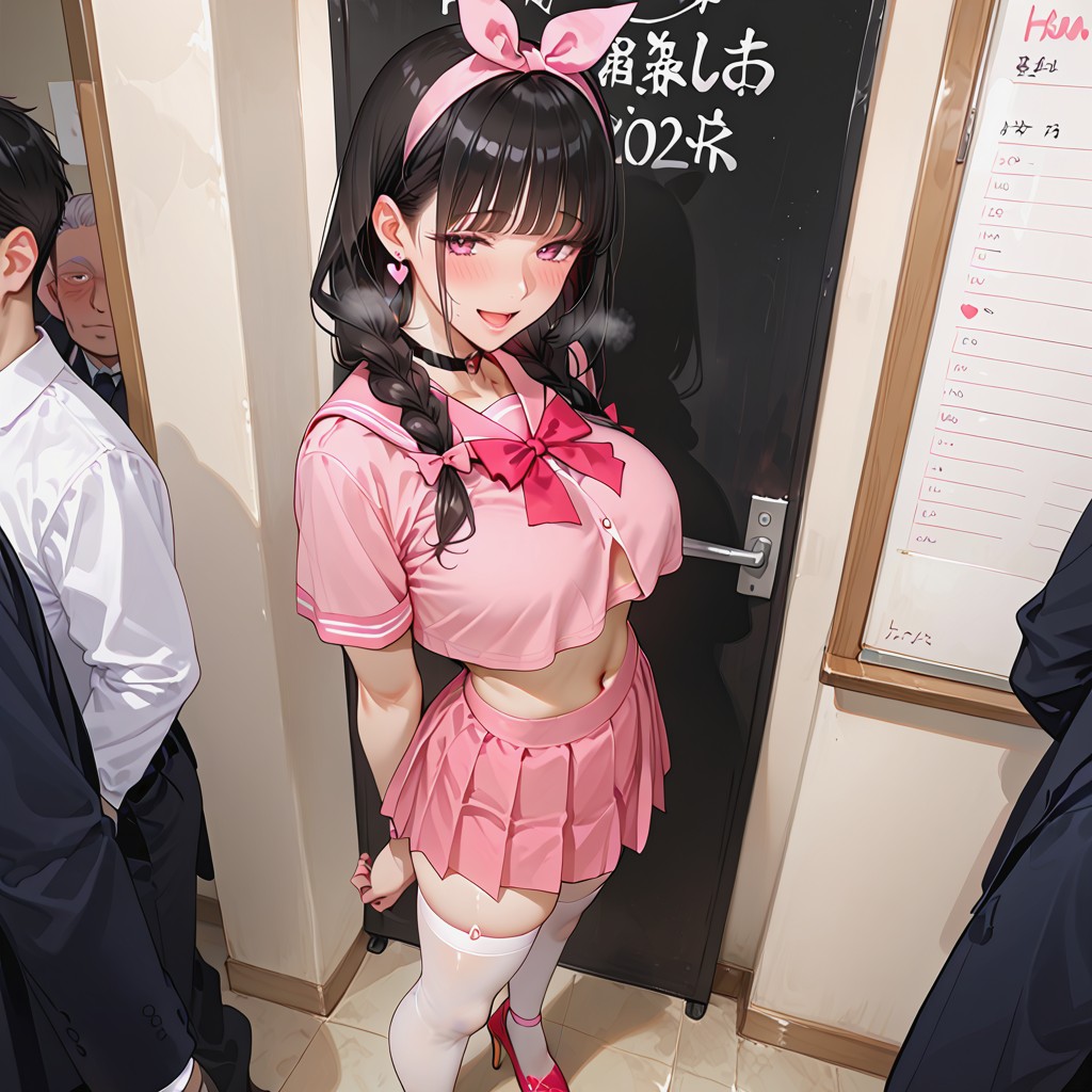 Choker, Hinata Hyuuga Solo, White Stockings Hentai AI Porn