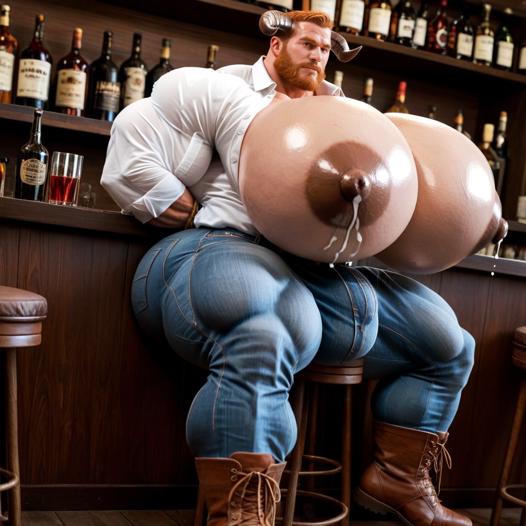 Wide Angle, Extremely Large Ass, Bottom Up AI Gay Porn